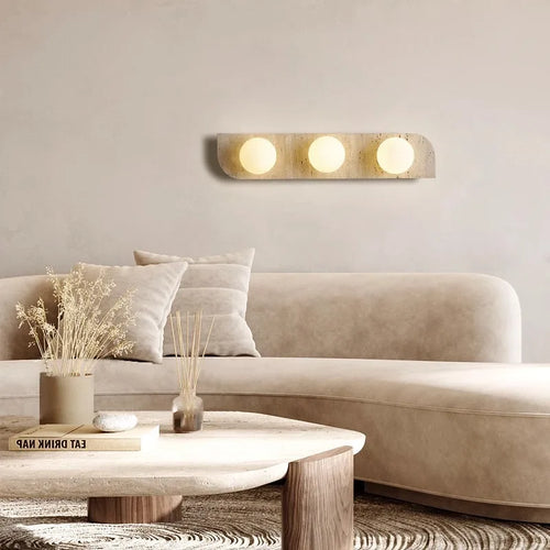 Applique murale led en marbre pierre naturelle et verre pour éclairage intérieur