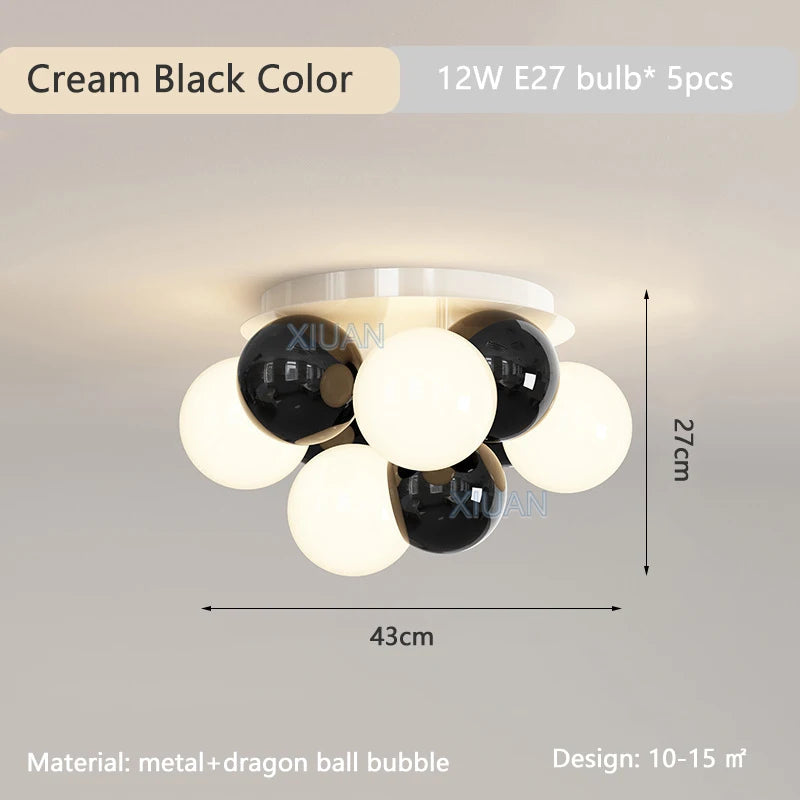 lustre nordique bulle ronde led pour chambre d'enfant - vue 9 sur 9
