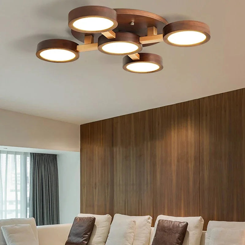 lustre moderne nordique design en bois pour intérieur contemporain - vue 2 sur 9