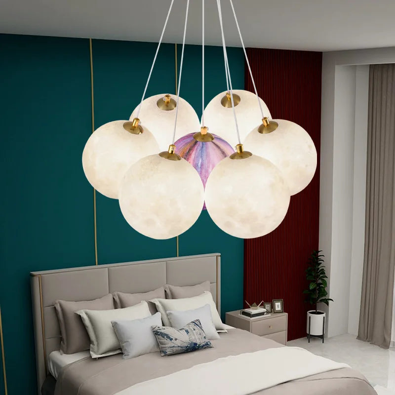 lustre lumineux nuage pour chambre d'enfants décorative - vue 6 sur 12