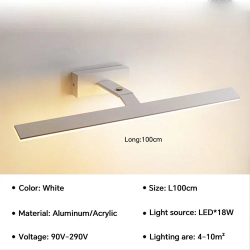 applique murale led moderne étanche pour miroir rotative et lumineuse