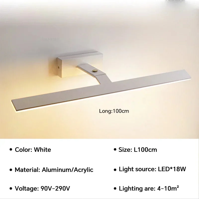 applique murale led moderne étanche pour miroir rotative et lumineuse - vue 9 sur 14