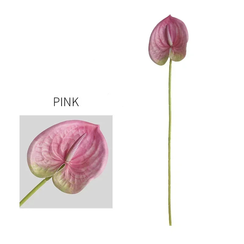 feuilles d'anthurium artificielles pour décoration florale et jardin - vue 23 sur 24