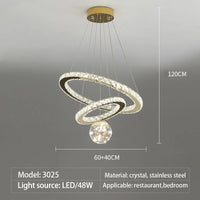 lustre led moderne en cristal doré anneau étoile boule de verre