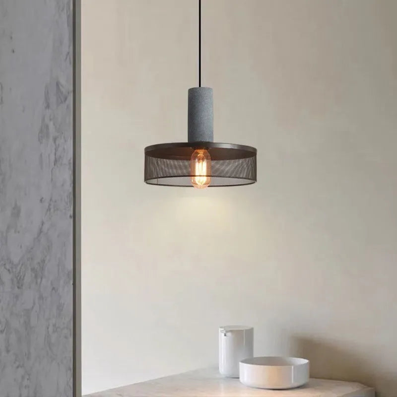 Lampe LED industrielle suspendue rétro à plusieurs têtes en ciment - vue 5 sur 15