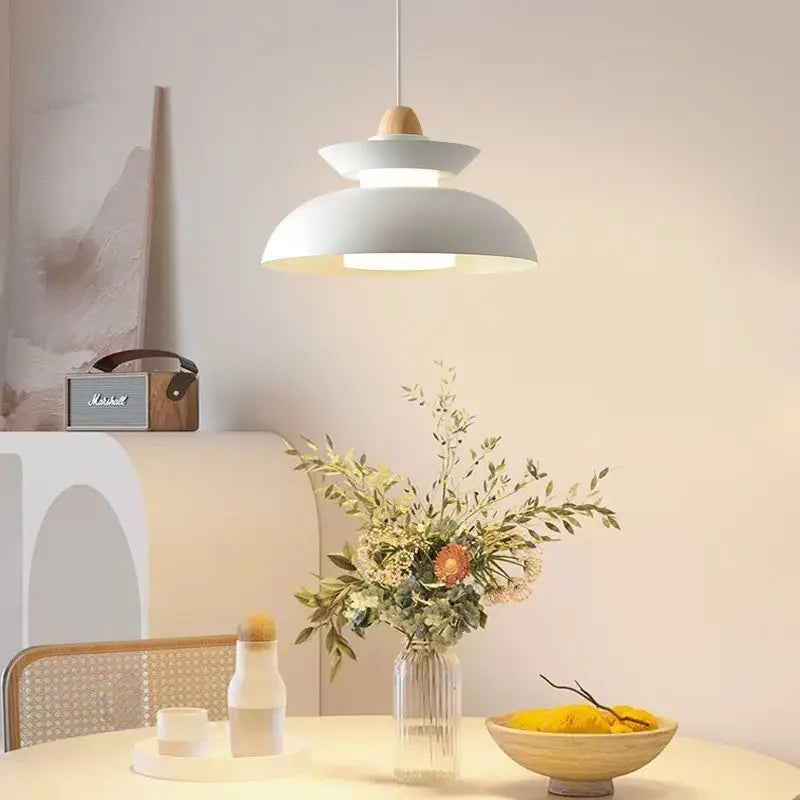 suspension nordiques led en bois massif pour restaurant - vue 3 sur 30