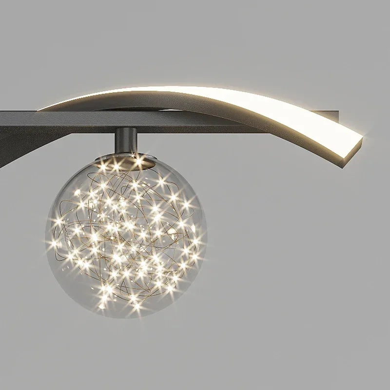 suspension led minimalistes en verre gradation luminaire domestique - vue 6 sur 8