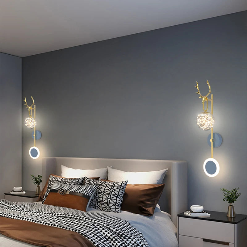 Nordic minimalist luxury star wall lamp bedside chandelier - vue 5 sur 18