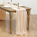 Chemin de table coton gaze style vintage mariage