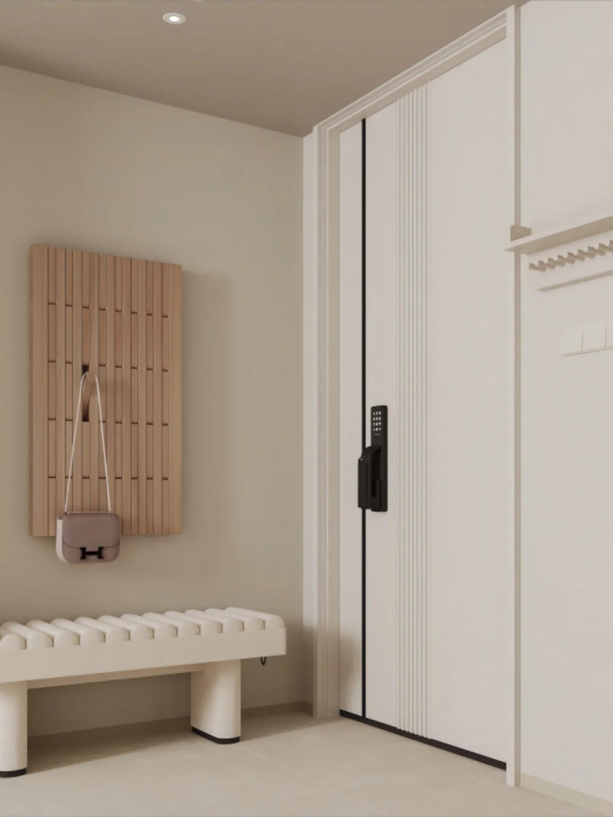 porte-manteau mural en bois pour vêtements et clés - vue 6 sur 18