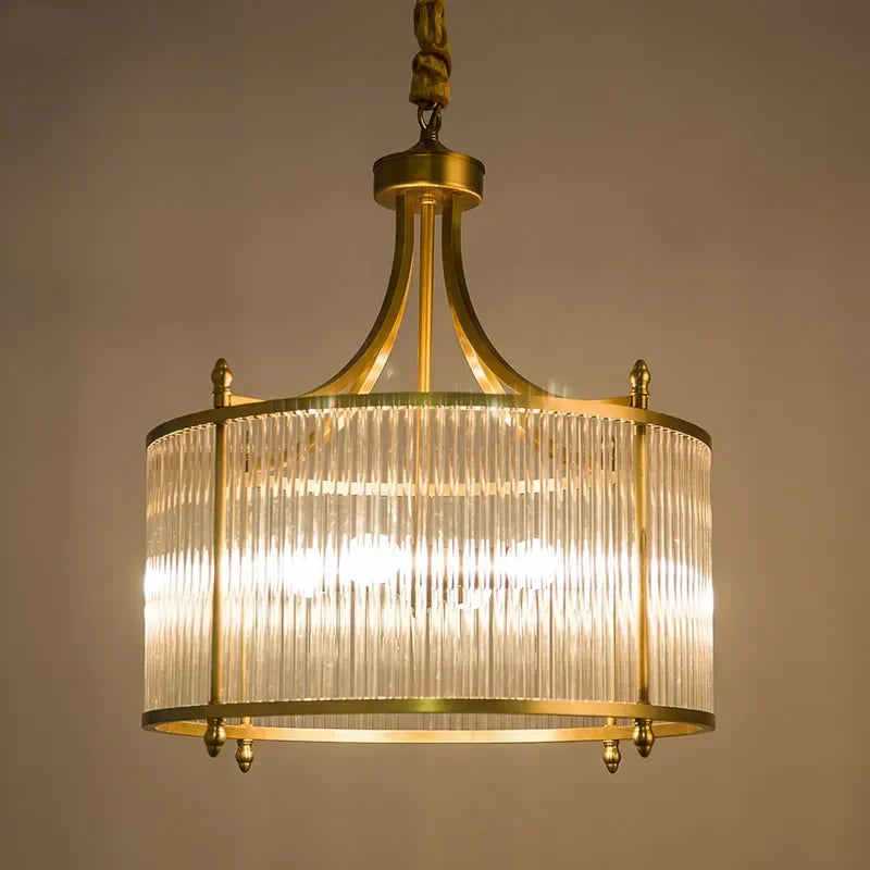 lustre moderne en cuivre avec tubes de verre 2 modèles disponibles - vue 5 sur 12
