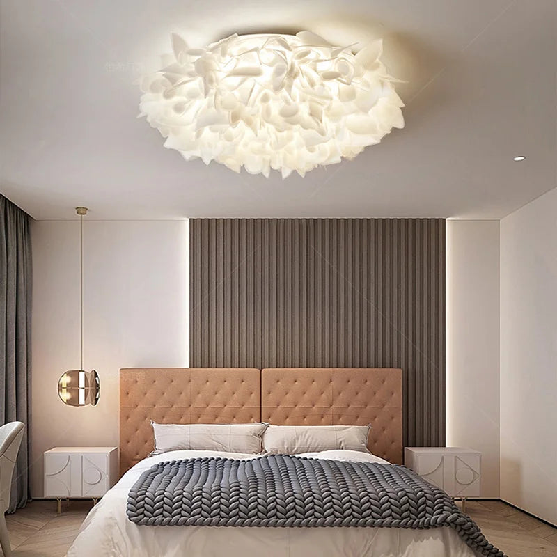 plafonnier led fleur romantique avec télécommande gradation pvc