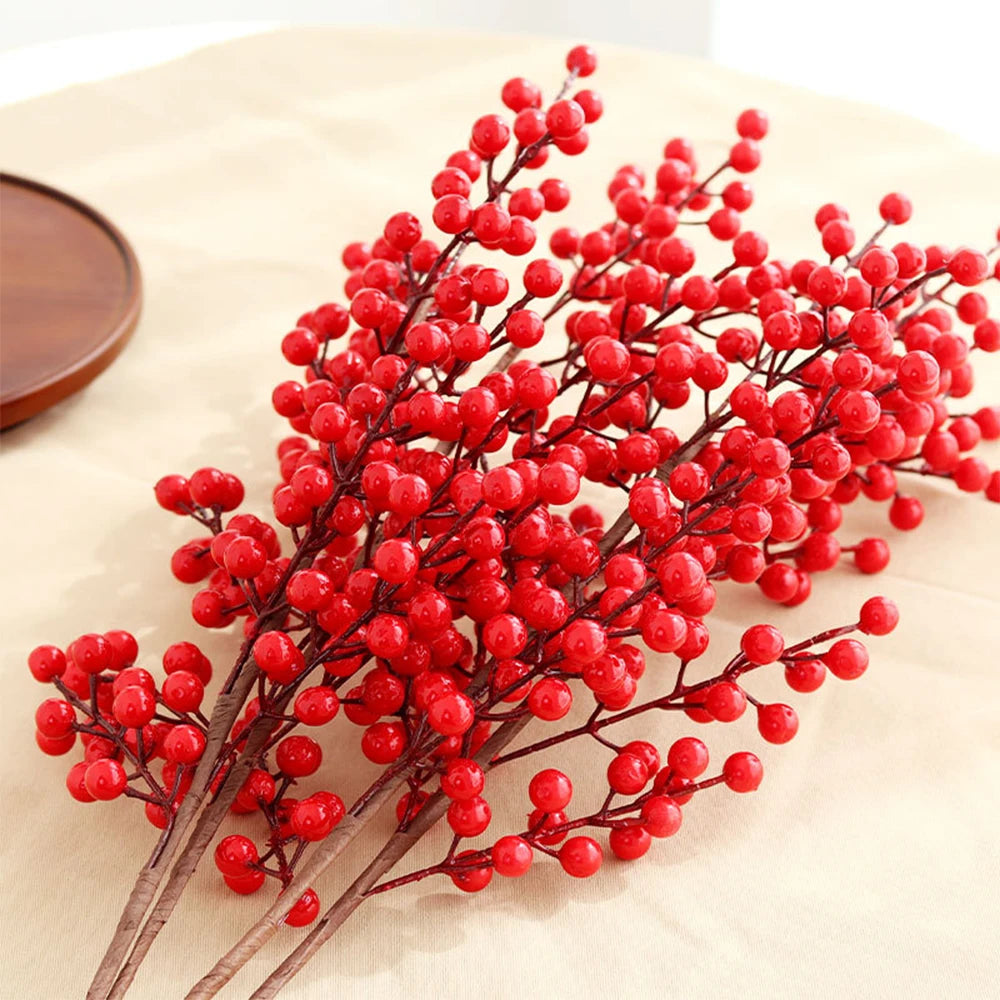 branche de fruits rouges artificiels pour décoration de Noël et récoltes - vue 7 sur 11