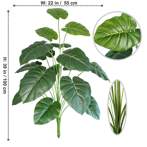 Artificial monstera plant with realistic leaves for indoor decoration