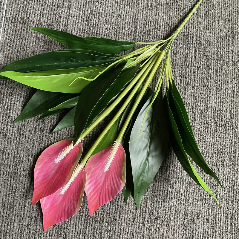 plantes artificielles tropicales monstera anthurium pour décoration intérieure - vue 8 sur 12