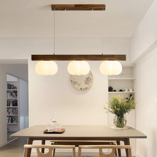 Lustre en bois naturel avec forme coton - vue 3 sur 11