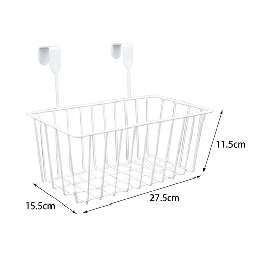 over the closet door, organizer, basket, grid, storage baskets with hooks, wire - vue 7 sur 8