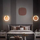 applique murale led moderne en laiton avec anneau acrylique gradable