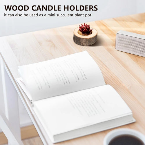 12Pcs Wooden Candle Holder,Votive Tealight Holder For Wedding Party For Table,Halloween Christmas Party Home Decor - vue 4 sur 6