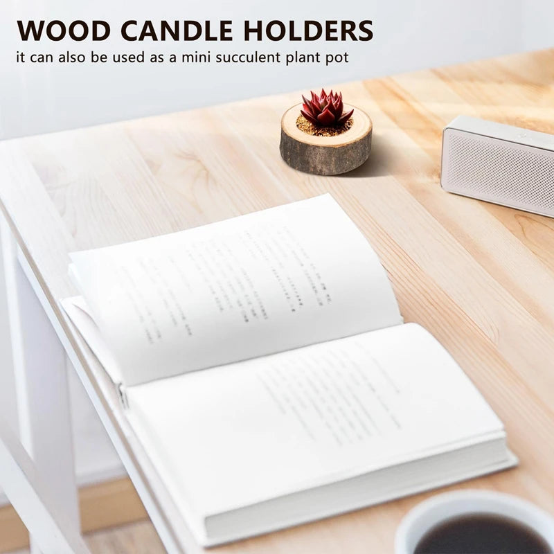 12Pcs Wooden Candle Holder,Votive Tealight Holder For Wedding Party For Table,Halloween Christmas Party Home Decor - vue 3 sur 6