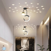 Simple modern LED chandelier, minimalist Nordic style for bar or café