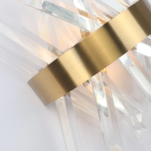 applique murale en cristal doré pour intérieur moderne