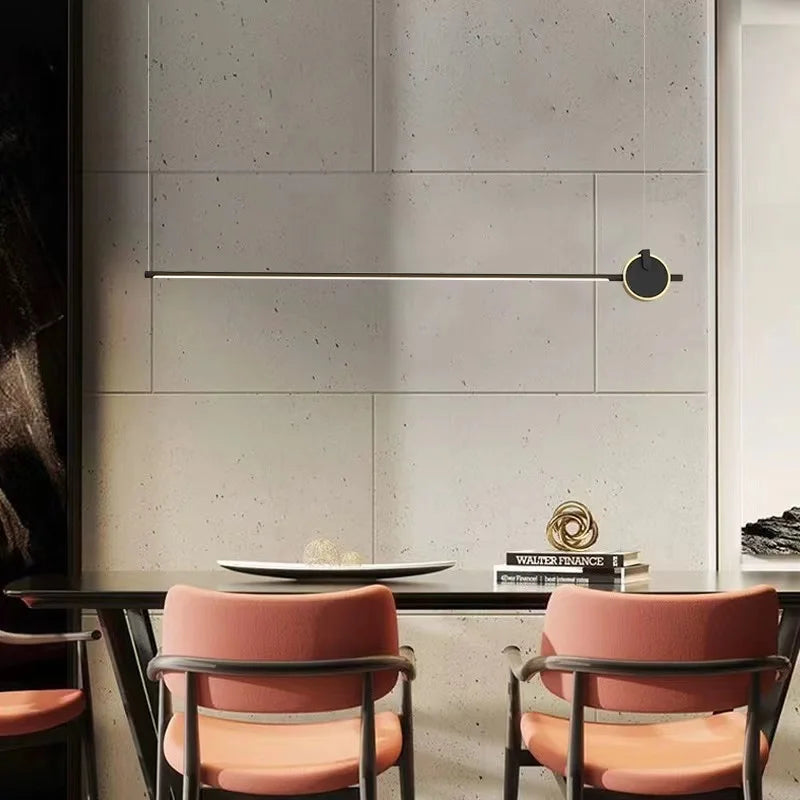 lustre minimaliste moderne en ligne droite pour bureau design - vue 3 sur 8