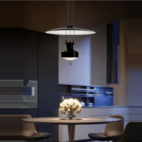 Minimalist flexible aluminium LED chandelier for interior decoration - vue 6 sur 14