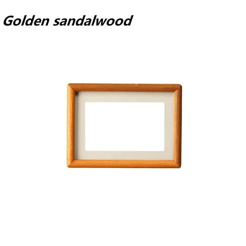 Solid Wood Round Corner Picture Frame, Walnut and Golden Sandalwood, Minimalist Design, Tabletop, Home Decor - vue 12 sur 17