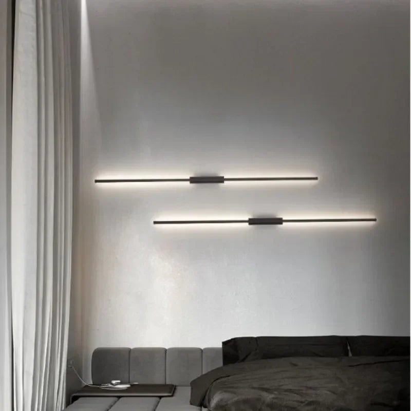 applique murale led moderne longue maison salon monté canapé - vue 3 sur 9