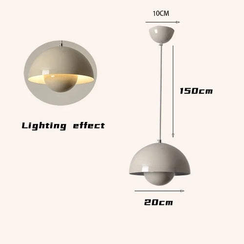 Iron pot LED pendant light multicolour semicircular chandelier for restaurant and kitchen décor - vue 10 sur 14