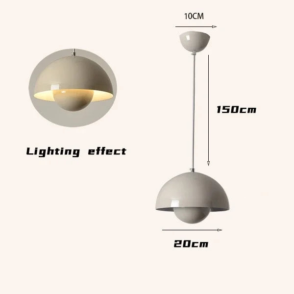 Iron pot LED pendant light multicolour semicircular chandelier for restaurant and kitchen décor - vue 9 sur 14