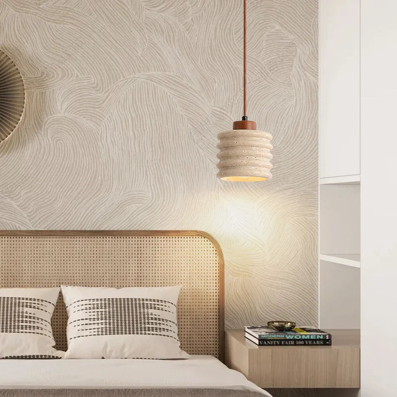suspension en pierre naturelle rétro à led pour décoration intérieure - vue 5 sur 6