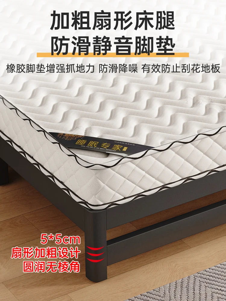 Single tatami bed frame, modern and simple home master bedroom, 1.8-meter double iron bed - vue 3 sur 29