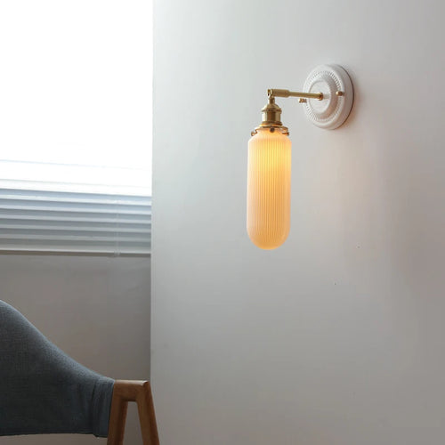Applique LED nordique japonaise cuivre blanc - vue 7 sur 23