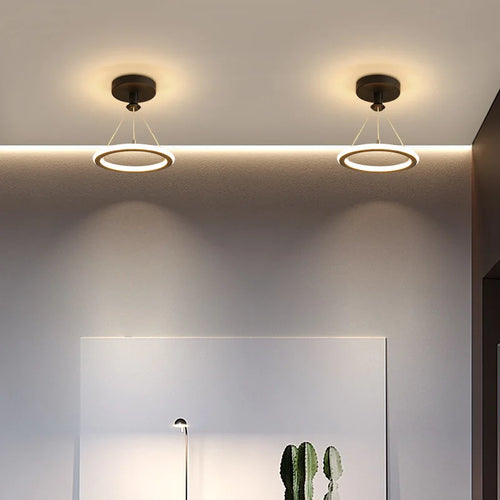 plafonnier LED moderne nordique rond - vue 5 sur 6