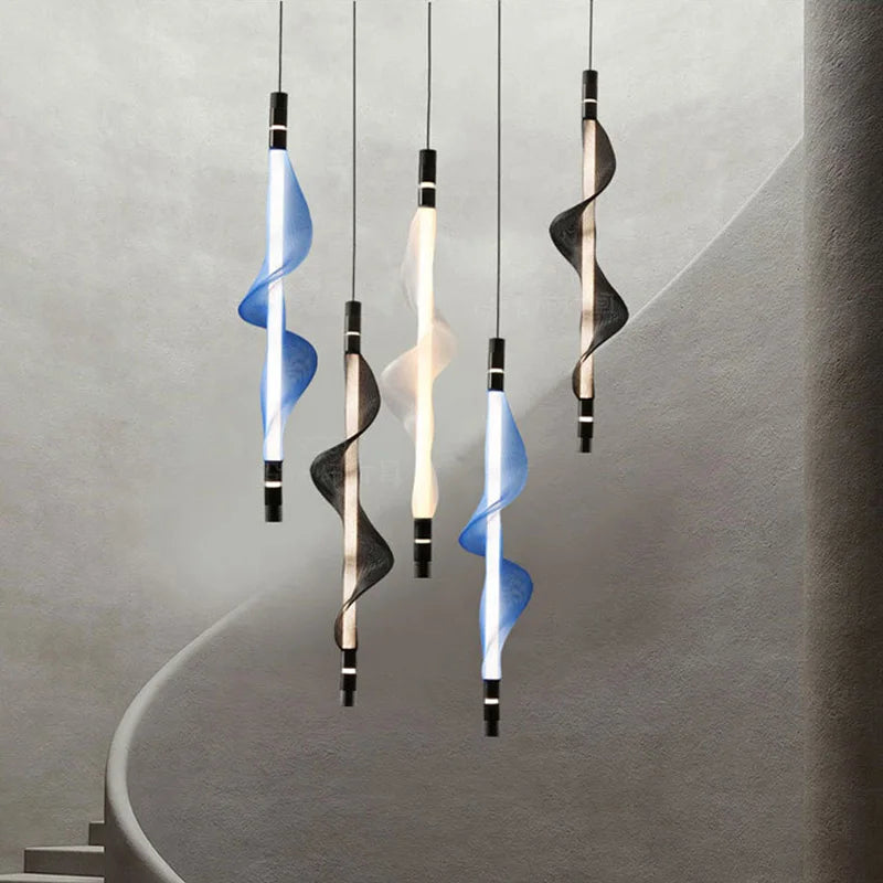 lustre design led postmoderne en acrylique tendance 2024 éclairage suspendu - vue 5 sur 18