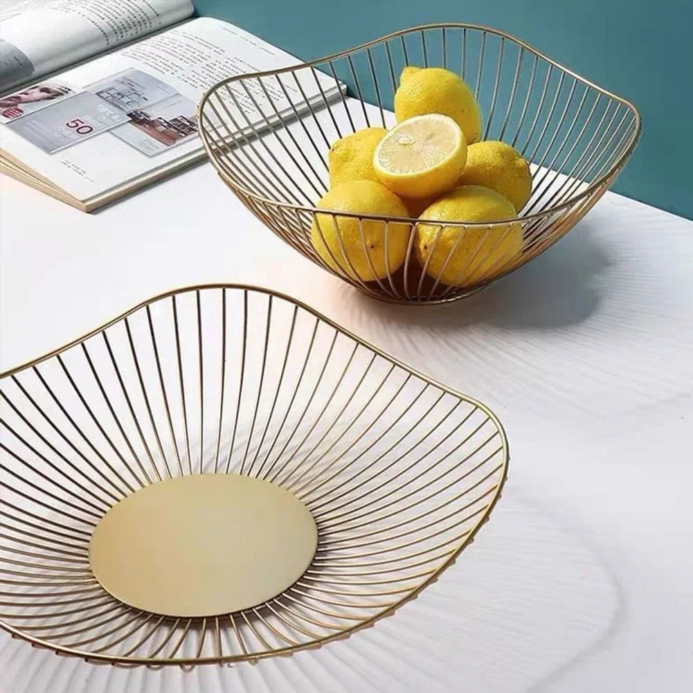 bols de rangement modernes en métal pour collations et fruits - vue 6 sur 17