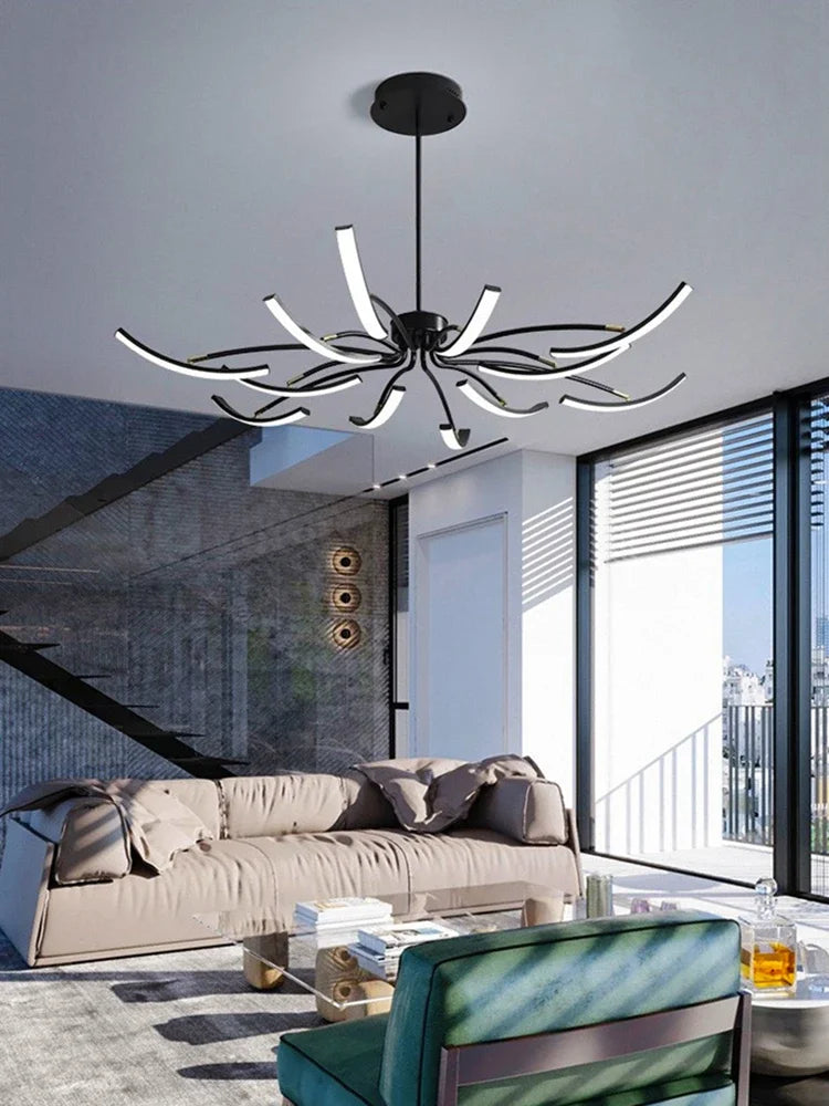 Lustre fini mat moderne pour la décoration du salon cuisine chambre étude lumière réglable lampes de plafond Led décoratives - vue 8 sur 10