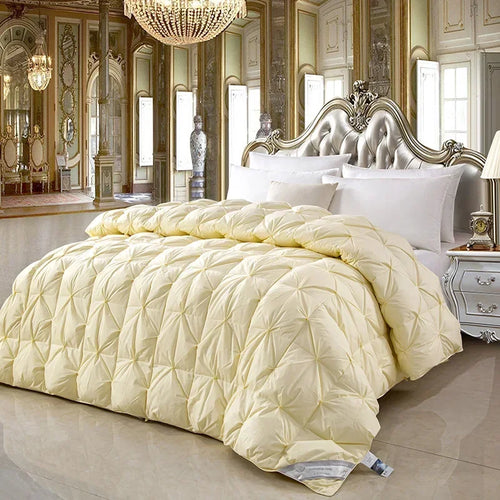 Temperature controlled down quilt, white goose down quilt, single person cotton quilt with thickened core for warmth and comfort