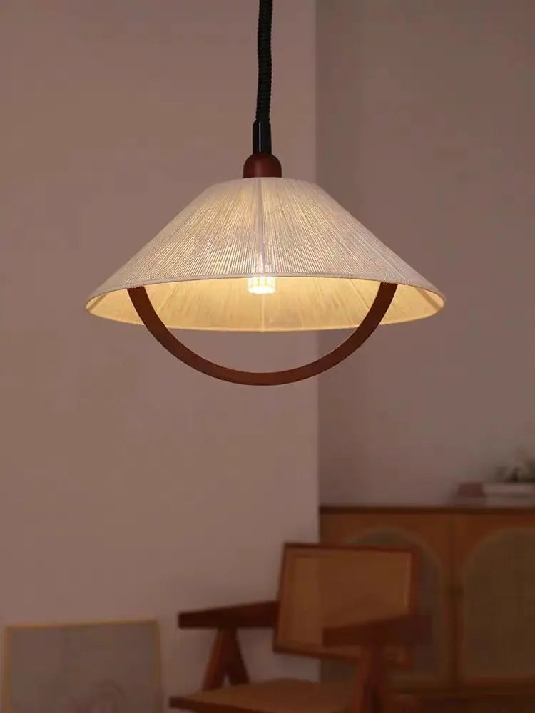 suspension 	 style en corde de chanvre bois réglable - vue 3 sur 7