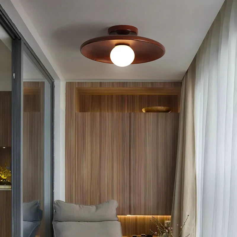 Plafonnier en bois Led nordique pour salon plafonnier en bois pour chambre à coucher salle à manger couloir balcon luminaire G9 - vue 5 sur 8