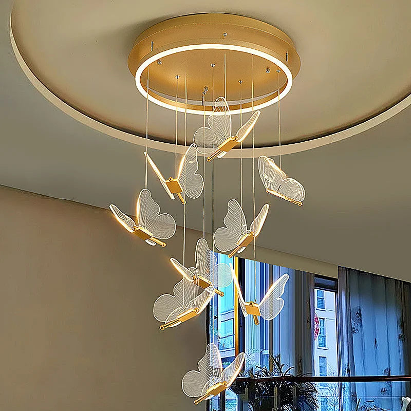 Suspension LED papillon au design nordique 90/220V - vue 4 sur 9