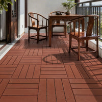 Dalles terrasse clipsables bois composite antidérapantes 11 pièces