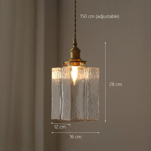 lustre japonais en verre minimaliste moderne avec éclairage led