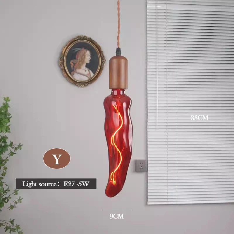 lustre en verre d'art rétro en bois massif créatif pour décoration intérieure - vue 16 sur 25