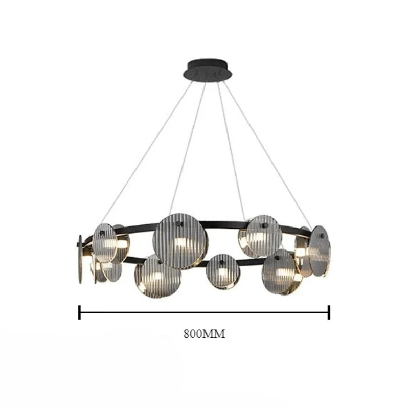 lustre moderne en fer et verre pour décoration intérieure - vue 13 sur 12