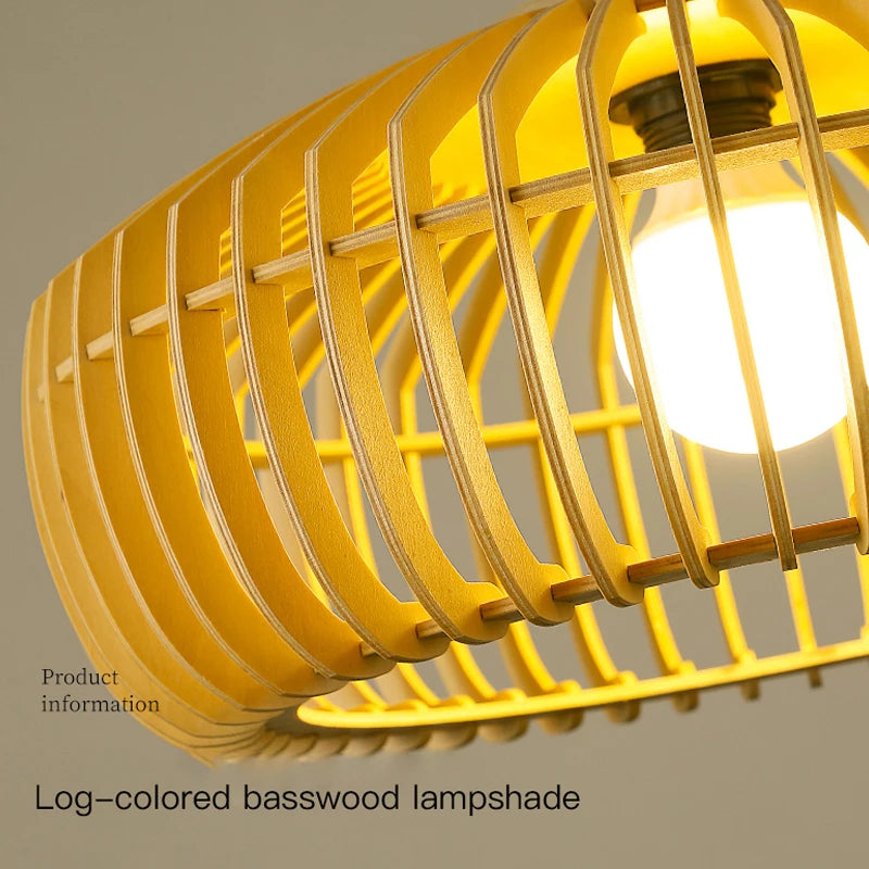 suspension nordique en bois pour décoration moderne et lumineuse - vue 6 sur 10