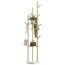 Marble Metal Clothes Coat Rack Clothing Rack Stand 3 Storage Shelves and Hooks, Enterway Hall Tree for Hanging Jackets, Hats,Bag