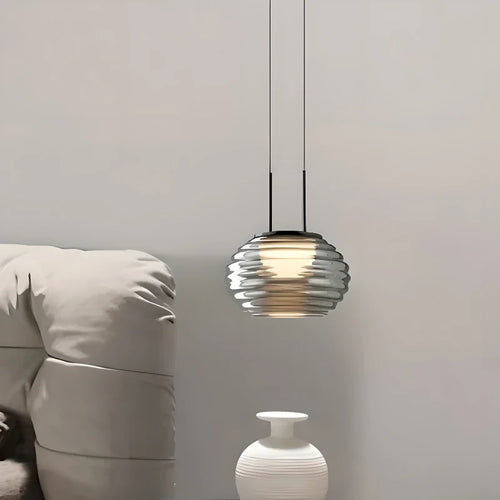 Modern nordic striped glass LED chandelier